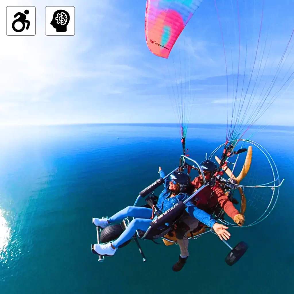 Vol adaptat en paramotor per a persones amb mobilitat reduïda, cadira de rodes o amb discapacitat cognitiva