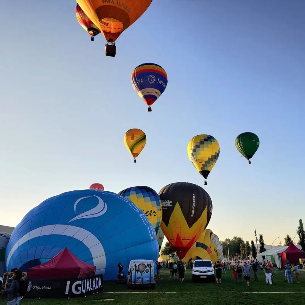 Vine a volar en paramotor entre globus durant el European Balloon Festival